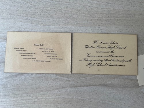 1917 & 1918 WINTER HAVEN FL Florida High School Graduation Papers Dick Pope - Picture 4 of 7
