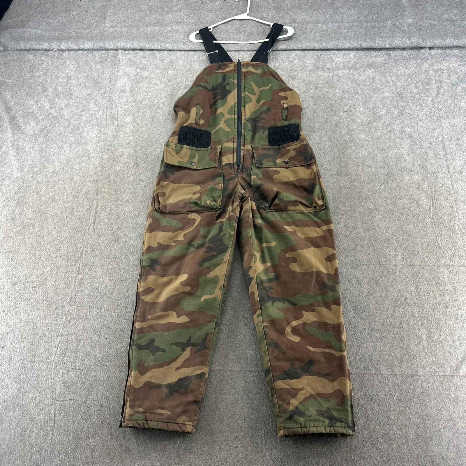 Sportsmans Guide Bib Overall Men M Brown Camo Insulated Hunting Outdoor USA 90s