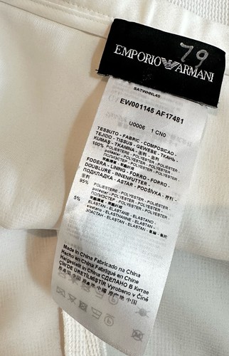 Pantaloni Emporio Armani vita alta gamba dritta, bianco sporco zip laterale taglia 8 ret $575 - Foto 10 di 15