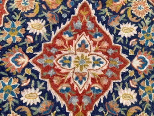 Alfombra Aubusson estilo francés vintage alfombra hecha a mano alfombra puntada de cadena 2x3 pies envío gratuito - Imagen 4 de 10