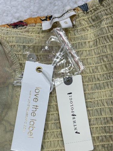 Anthropologie Love The Label Crop Top Women Ava Floral Boho Vacay Size Small NWT - Picture 10 of 10