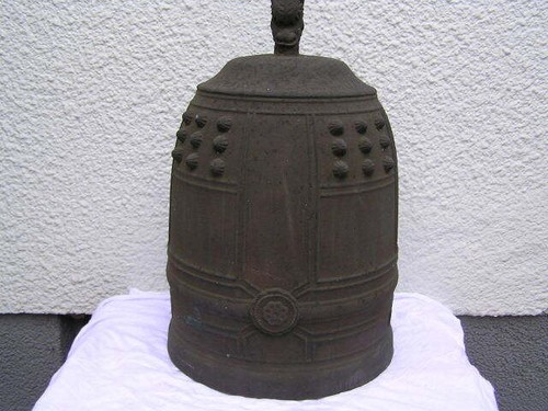 Bronze Temple Bell Half Hanging Vintage Retro F/S from Japan - Picture 2 of 7