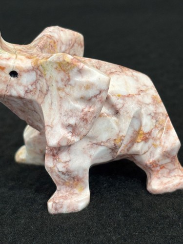 Kleiner handgeschnitzter Elefant aus Onyx Marmorstein - Bild 10 von 12