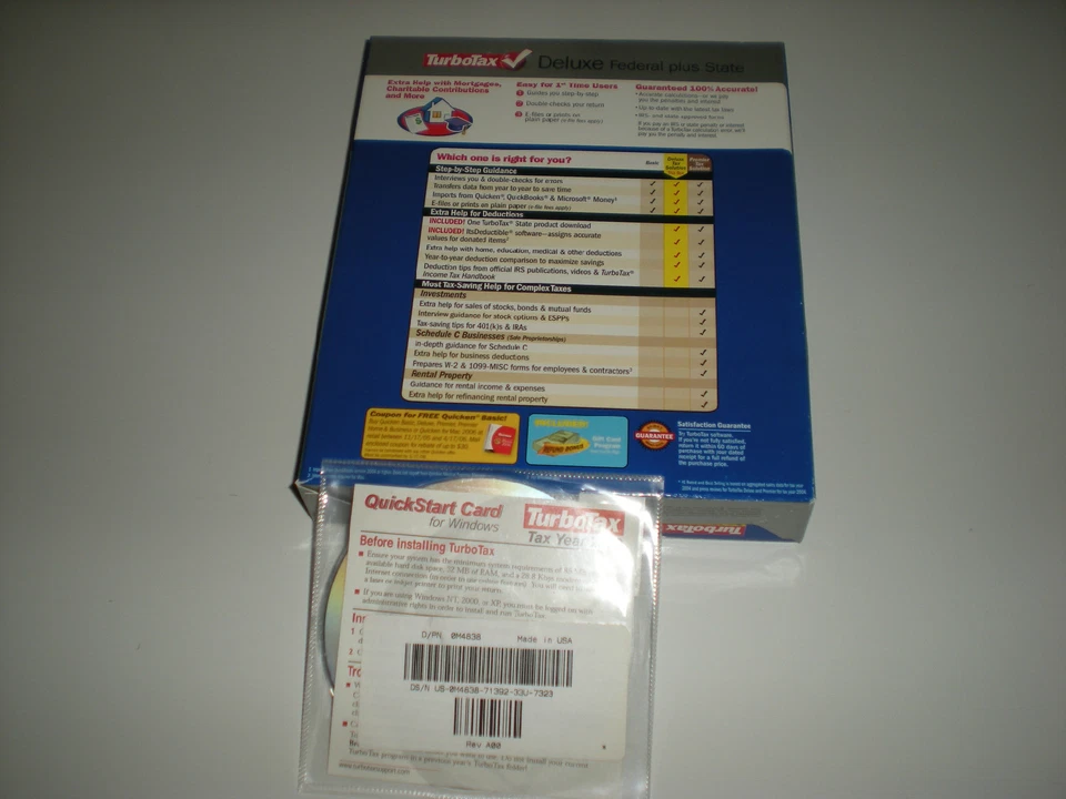 Turbotax 2005 Deluxe with state and 2003 Basic. New. - Image 2 of 2