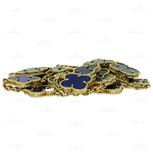 VAN CLEEF & ARPELS Alhambra Lapis Lazuli Yellow Gold Necklace - Picture 10 of 10