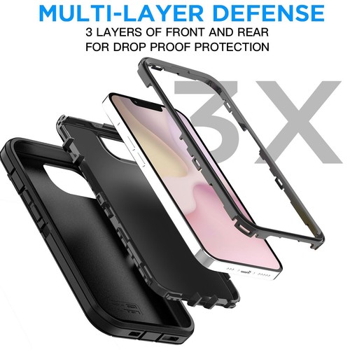 For Apple iPhone 16E 6.1 2025 Case Shockproof Heavy Duty Cover Belt Clip Holster - Photo 19 sur 22