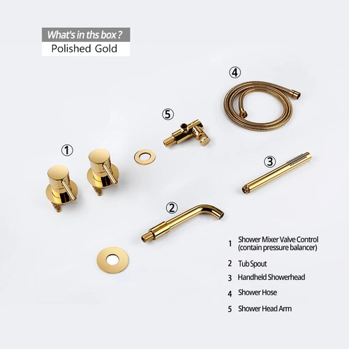 Bathtub Faucet Bathroom Shower Mix Set Hot Cold 2Way Diverter Shower Solid Brass - Picture 27 of 29