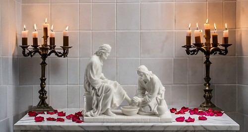 Jesus Christus wäscht Jünger Füße - Skulptur religiös christlich *GESCHENK VERPACKT - Bild 3 von 5