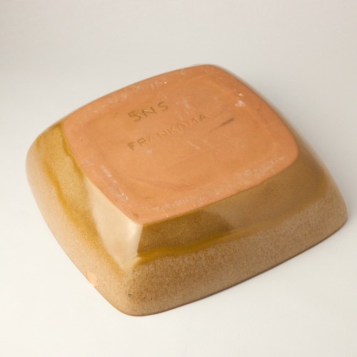 Frankoma Pottery Square Ensalada Servir Plainsman Canela Marrón Cuenco - LEER - Imagen 8 de 8