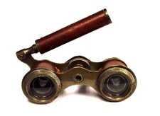 Opera Watching Brass Binocular Handle and Lens Telescope. 4" x 6". eDesignShop
