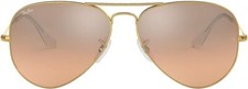 Ray Ban Aviator Polished Gold/Silver Pink Gradient 58 mm Sunglasses RB3025 0013E