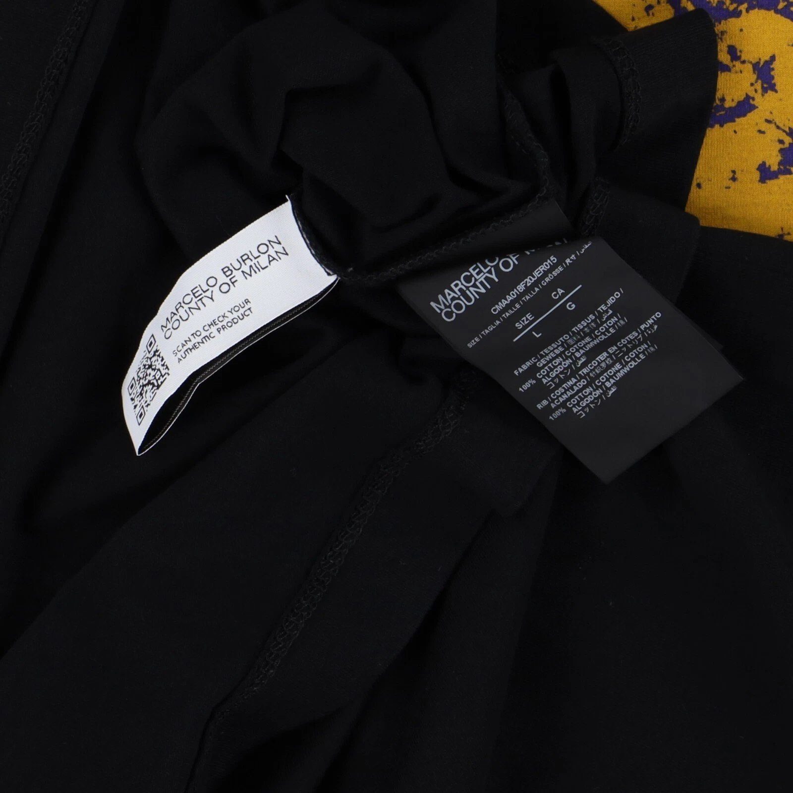 T shirt Marcelo Burlon nera stampa leone astratto Taglia L FW20 $315