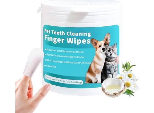 Dog /Cat Teeth Cleaning Wipes, Pet Dental Finger Wipes 50 Count (Pack of 1) - Picture 6 of 6