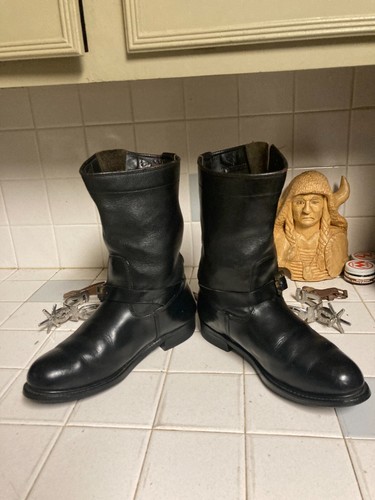 Mid-Century Vintage Black Steel Toe Core KNAPP Engineer Boots 8.5 D - Picture 10 of 20