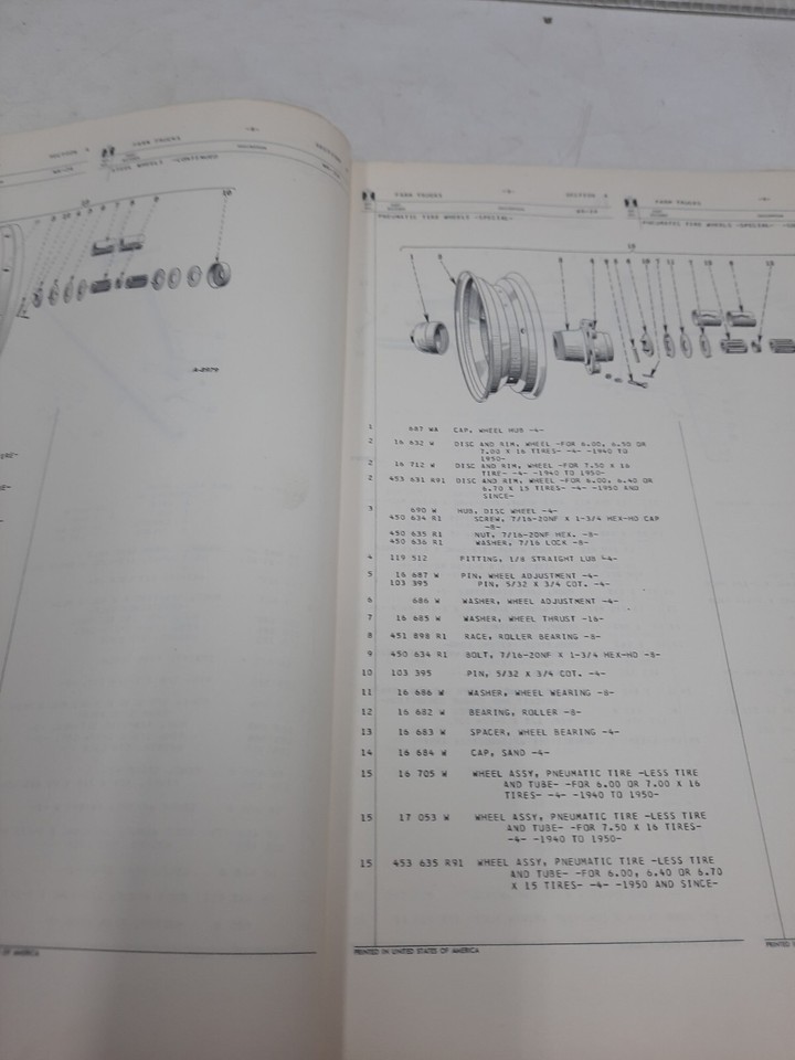 IH International Farm Trucks Tractor Trailers Wagon Parts Catalog WA2A