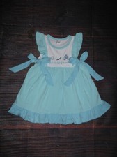 NEW Boutique Girls Embroidered Princess Cinderella Short Sleeve Blue Dress