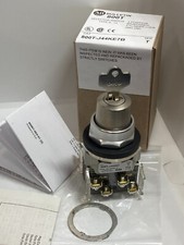 ALLEN BRADLEY 800T-J44KE7B SEL SWITCH 3 POS CYLINDER KEY REM ALL 2NO/2NC S T NIB
