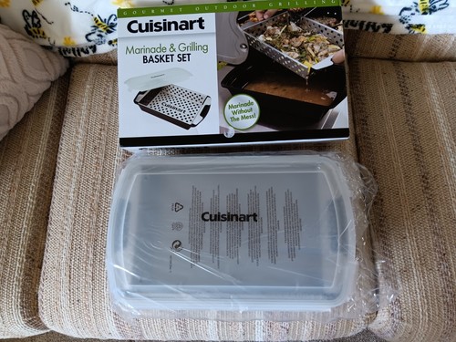 Cuisinart CMT-200 Marinade & Grilling Basket Set 12.5 x 7.6 x2.25 NEW OPEN Box - Picture 3 of 5