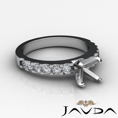 Multi Shape Semi Mount Prong Set Diamond Engagement Ring 14k White Gold 0.47Ctw - Picture 3 of 6