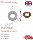 1 x 1/4" BSP Copper Washer Solid Sealing, Industrial, Car, Motorbike, DIY 