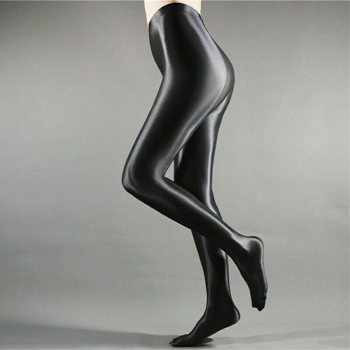Damen SHINY LIQUID WET LOOK Strumpfhose Satin Glanzstrümpfe Silky Pantyhose M-XL - Bild 11 von 24