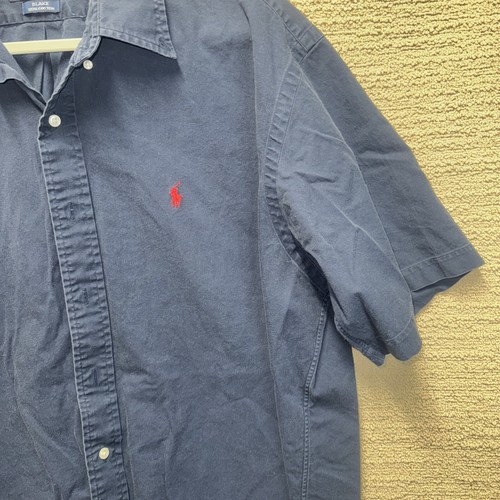Vintage Polo Ralph Lauren Blake Hemd Herren Gr. XL dunkelblau Knopfleiste Preppy - Bild 6 von 14