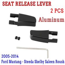 For 2005-2014 Mustang Billet Seat Release Lever Pair Polished Black -Never Break