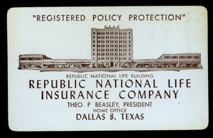 1946 Republic National Life Insurance Dallas Texas Vintage ...