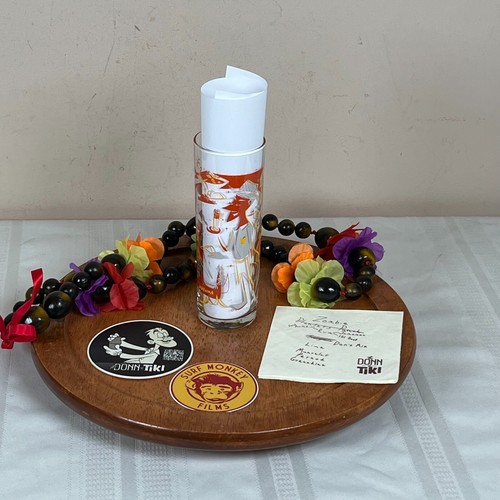 The Donn Of Tiki Highball Glass Napkin Coaster Sticker Beachcomber Movie lot 4 - Picture 1 of 11
