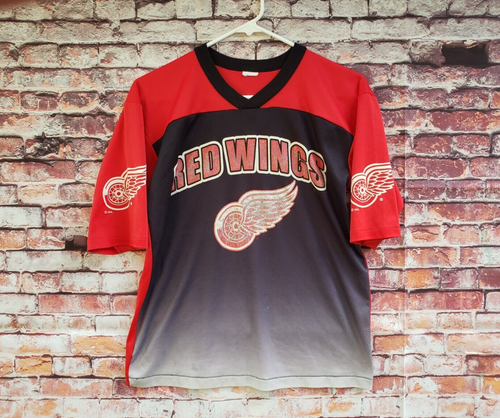 🔥 Detroit Red Wings Hockey Shirt Jungen Medium M rot/schwarz