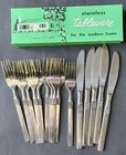 VTG Modern Danish Fling Stainless  Japan  Northland, Floral 15 pc set  Beautiful