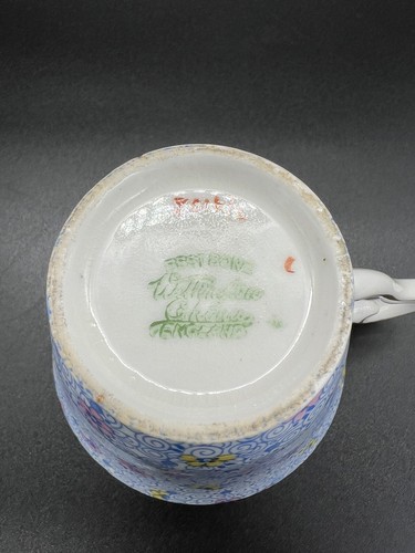 Vintage Wellington Best Bone China England Tea Cup Blue Swirl Pink Yellow Floral - Picture 6 of 8