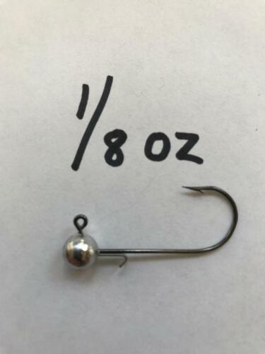 NEW 1/16 OZ AND 1/8 OZ ROUND JIG HEADS WITH WIRE KEEPER 3/0 HOOKS 10 PC EACH - Picture 3 of 3