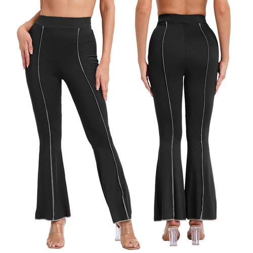 Damen Glockenhose Chacha Clubwear Jazz Schlaghose Party Latein - Bild 8 von 44