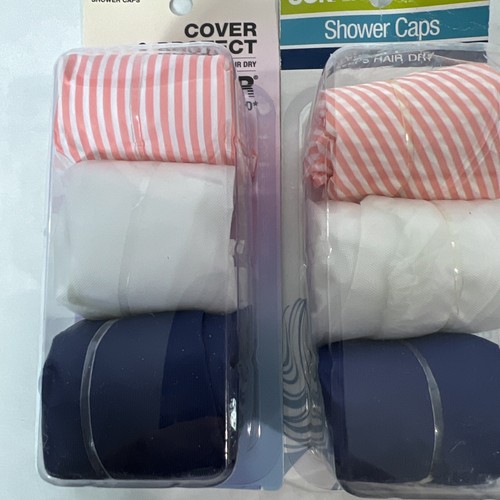 2-Conair-Shower Caps Keeps Hair Dry Assorted Colors-3 Count Each (6 Total) - Picture 4 of 4