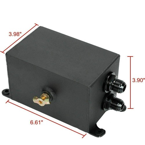 AN10 -10AN Oil Catch Can Reservoir Tank 2 Port Dual Breather Filter Baffled Kit - Picture 5 of 6