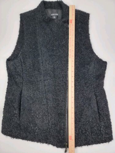 Eileen Fisher Sheared Suri Alpaca Wool Blend Vest Medium Black Lined Full Zip - Picture 8 of 11