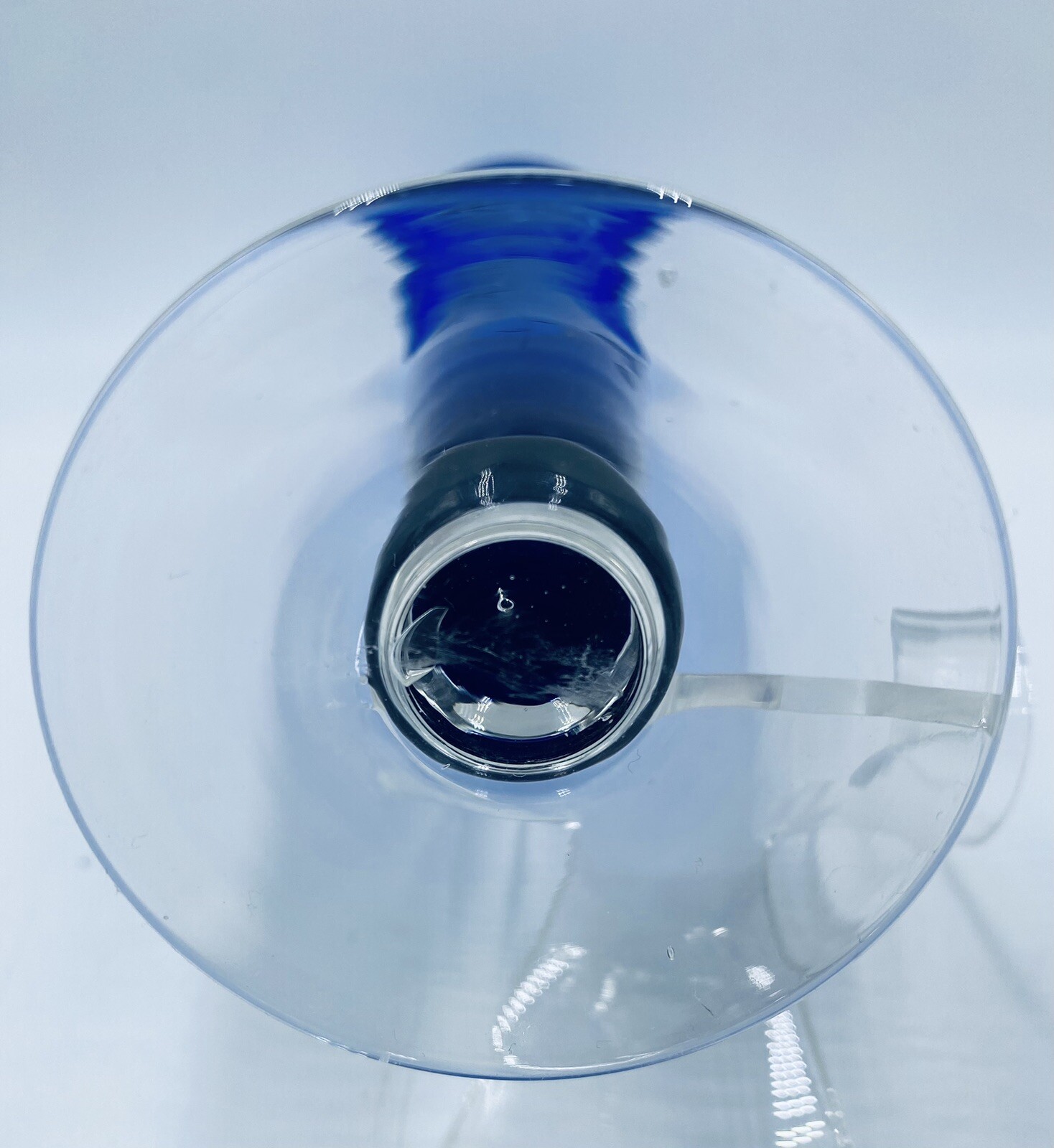 Cobolt Blue Etched Bud Vase Clear Bottom 8”tall INSTITUTO TECNOLÓGICO