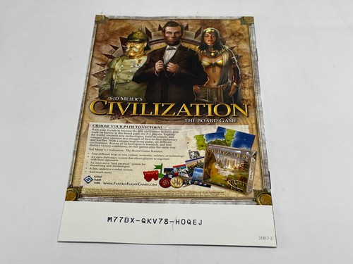 Sid Meier's Civilization V 5 - Gioco PC DVD Poster Completo Non Testato Disco Pulito - Foto 5 di 15