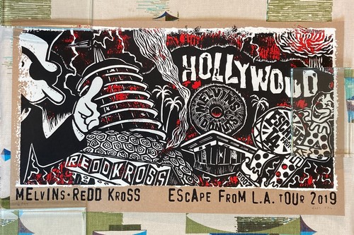 Melvins Red Kross Escape from L.A. Tour Poster Haze XXL signiert nummeriert - Bild 1 von 3