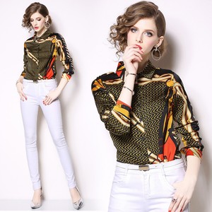 2019-Spring-Summer-Fall-Floral-Print-Collar-Women-Long-Sleeve-Top-Shirt-Blouse