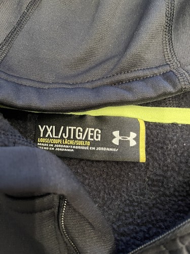 Boys' Under Armour Boys 1/4 Zip Pullover- Gray/Black Trim sz Youth XL - Picture 3 of 3