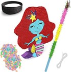 Mermaid Piñata Kit Modern Matrix Piñata Stick, String, Blindfold, Birthdays