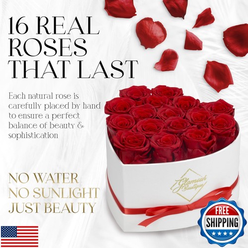 GLAMOUR BOUTIQUE Rosas Conservadas en Caja - Regalos para Ella, Esposa y Mamá, Rosa - Imagen 2 de 5