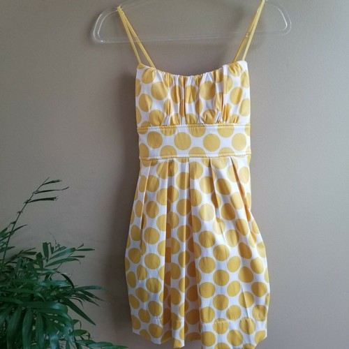 RUBY ROX Women's Dress Size 9 Yellow Polka Dot Vintage Pin Up Style Fit Flare  - Picture 1 of 6
