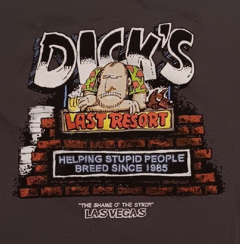 Camiseta Dick's Last Resort Las Vegas para hombre Small Stupid People tema 2 caras - Imagen 2 de 7