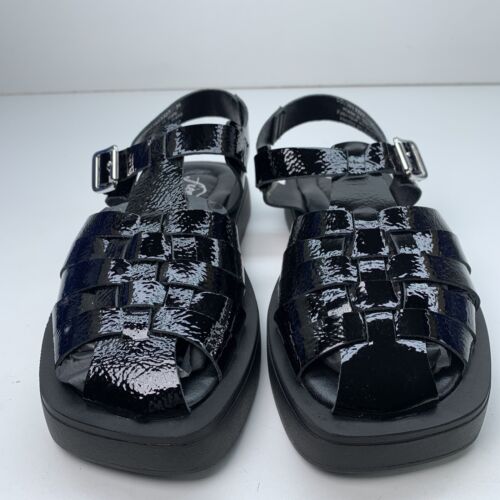 Free People Fisherman Platform Sandals, Patent Leather, Size 36, UK 3, Black - Picture 12 of 16