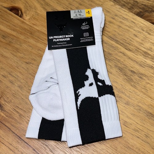 Under Armour UA Playmaker Project Rock Crew Socken für Herren 7-8,5 weiß/schwarz - Bild 2 von 6
