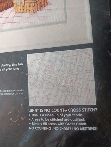 Vintage 1987 Dimensions No Count Cross Stitch Kit Baskets Of Spring -Karen Avery - Picture 2 of 6