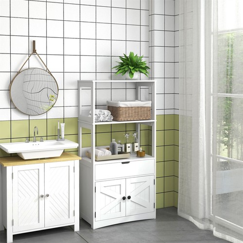 MDF Bathroom Cabinet Storage Cabinet White - Picture 6 of 7